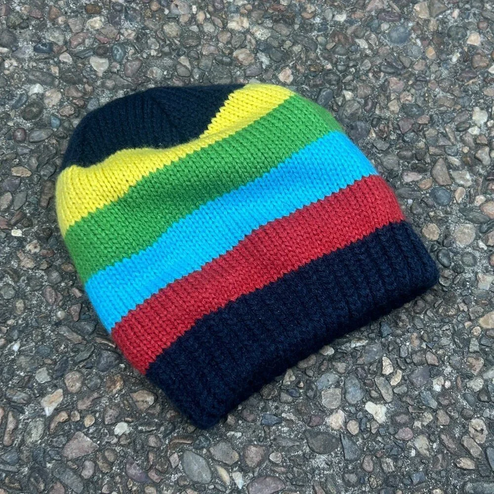 Dorfman Milano Rainbow Stripe Knit Beanie XS Woman or Childs